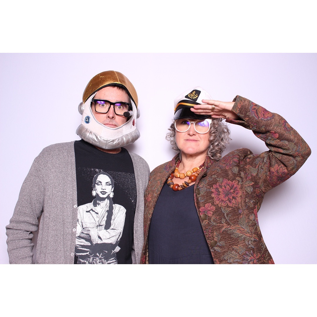 Behind the scenes photo booth setup